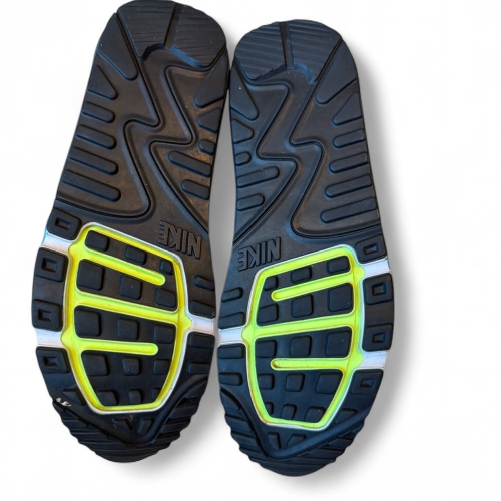 Nike Air Max Lunar 90 running shoes - Black and Neon Green & blue rare - Picture 5 of 12